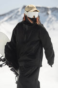Women's Black Side-Zip Vent Fully Sealed Insulated Snow Anorak